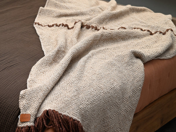 Casapacha Woven Throw with Seam | Sand