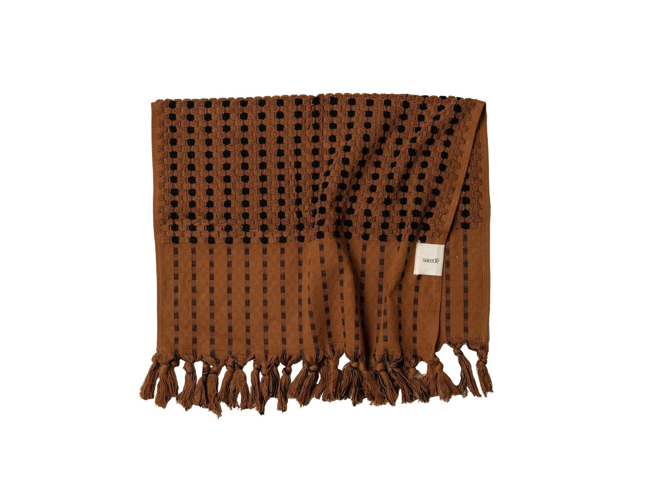 Chickpea Bath Sheet Collection | Chocolate/Black | Hand Towel