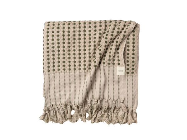 Chickpea Bath Sheet Collection | Stone/Olive | Bath Sheet
