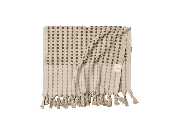 Chickpea Bath Sheet Collection | Stone/Olive | Hand Towel
