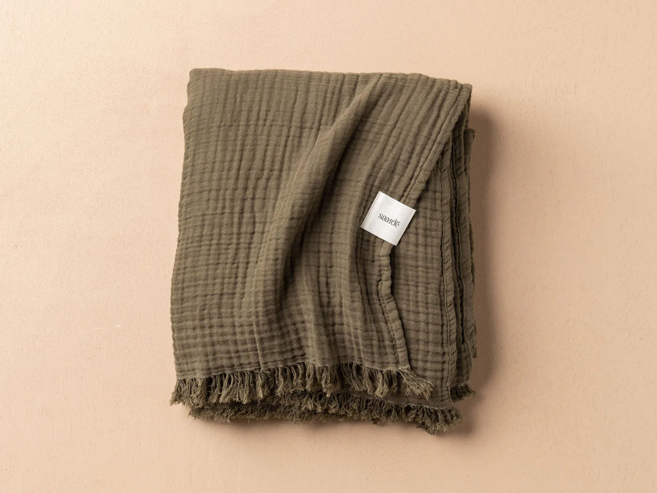 Enes Cotton Throw | Dark Olive