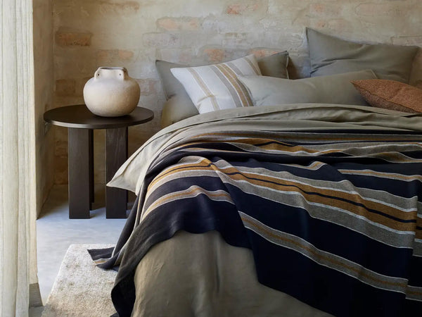 Franco Shadow Linen Stripe Throw