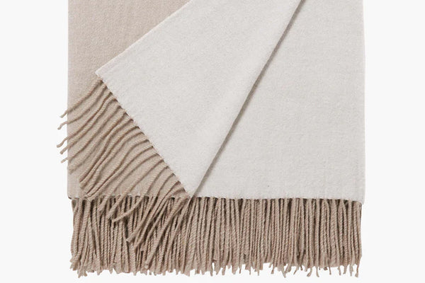 Mix Oatmeal/Chalk Australian Wool Throw