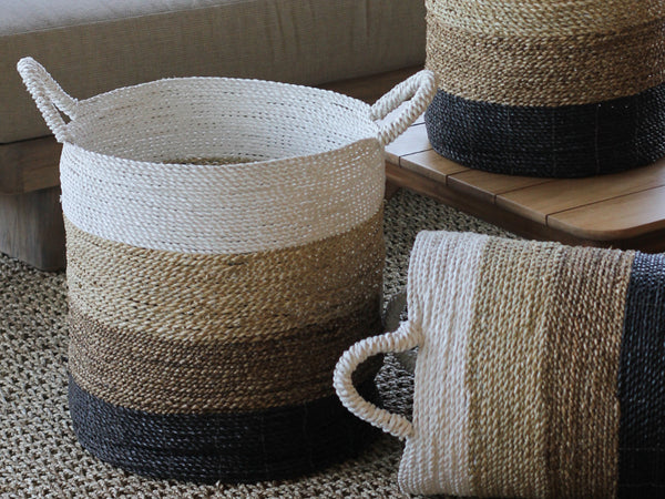 Multi Coloured Woven Basket