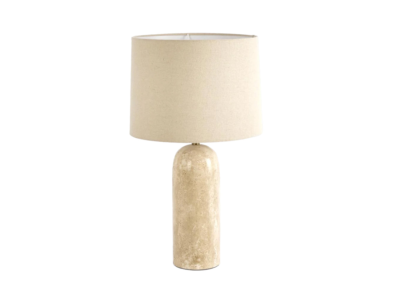 Olsen Travertine Table Lamp with Linen Shade