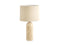 Olsen Travertine Table Lamp with Linen Shade