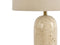 Olsen Travertine Table Lamp with Linen Shade
