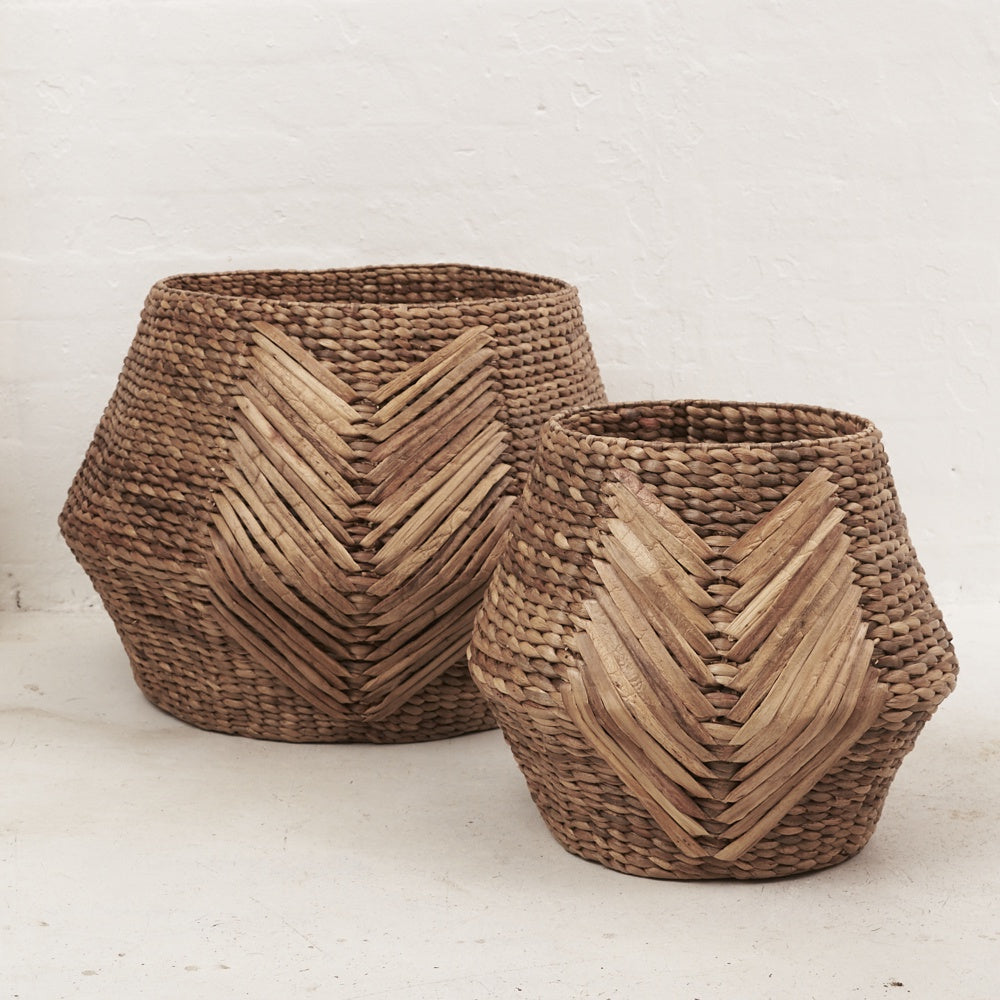 OVERSIZE TRIBAL WEAVE BASKET