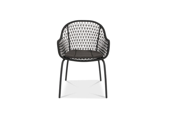 Lola lava outdoor dining chair with onyx cushion